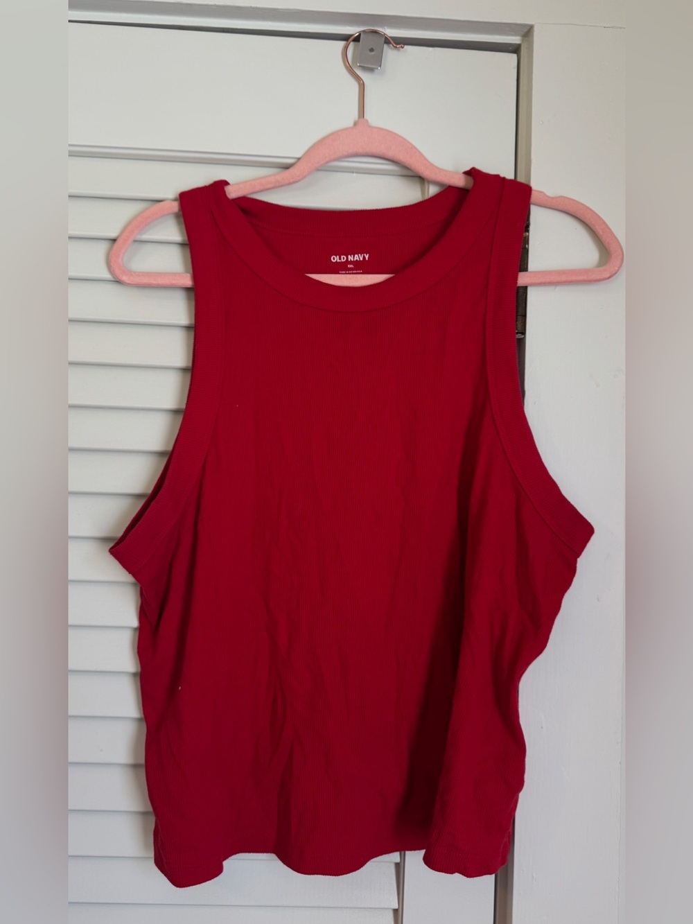 Old Navy Red Ribbed Sleeveless Tank